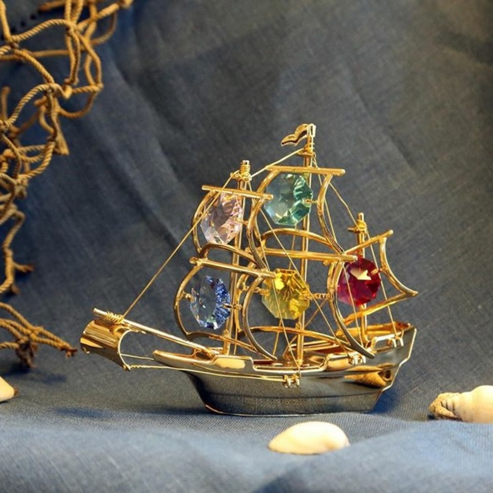 24K gold plated Mayflower decor Swarovski Crystals